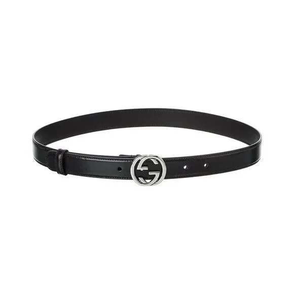 Gucci Double G Leather Belt, Black - Picture 1 of 3